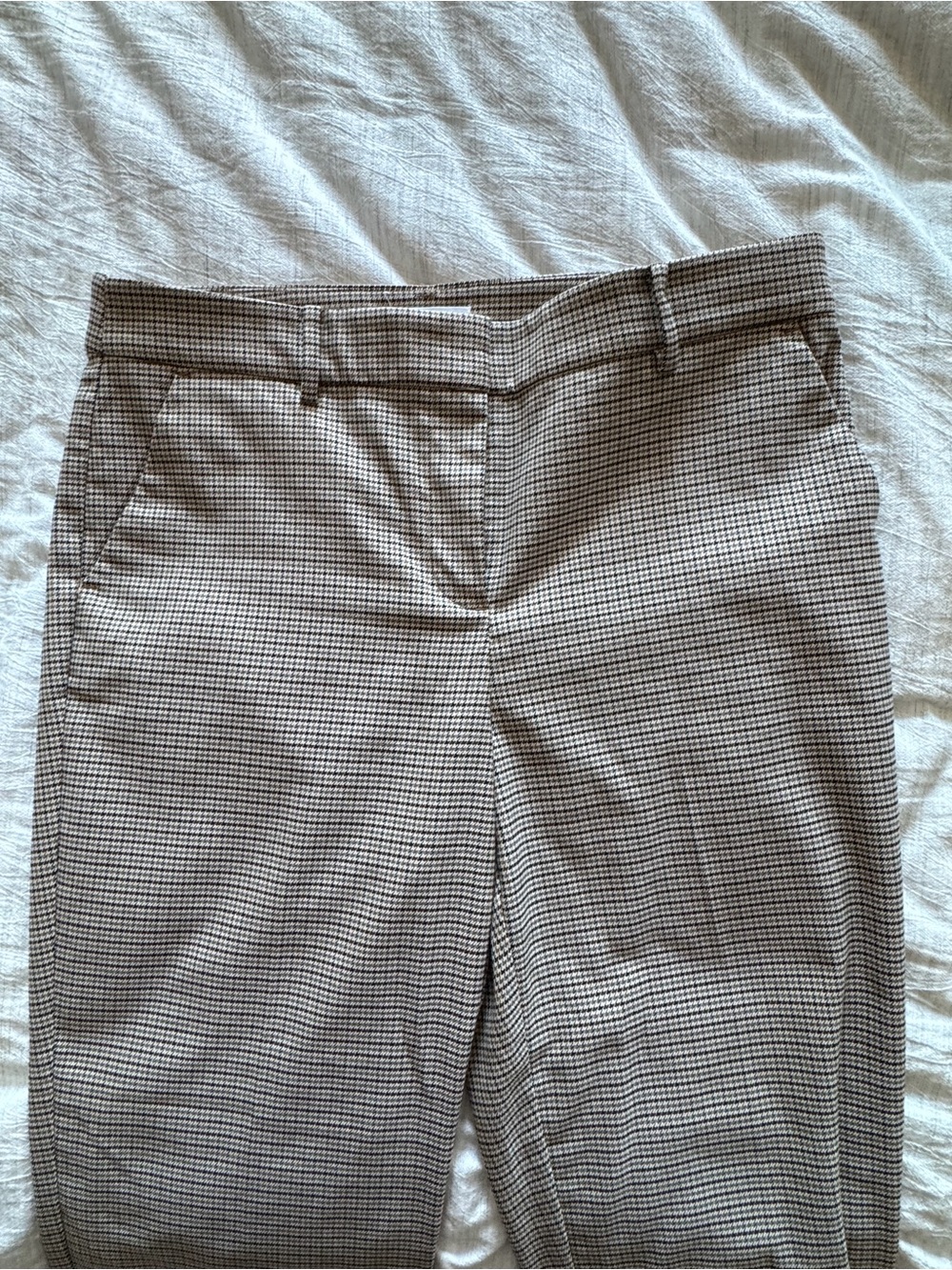 LOFT Black and White Micro-Check Dress Pants